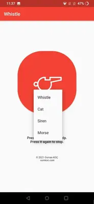 SOS (Whistle & Cat & Siren) android App screenshot 2